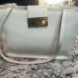 Givenchy Leather Cream Shoulder Bag with Gold Accent